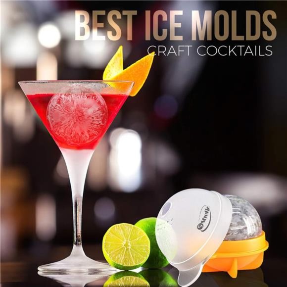 Round Ice Cube Mold Set of 4 Multicolor 2.5 Inch Tight Sealing, Leak Proof - Picture 3 of 6